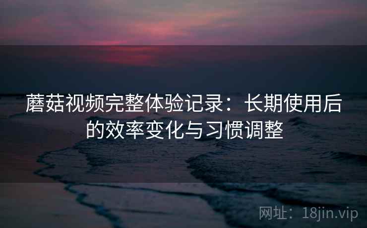 蘑菇视频完整体验记录：长期使用后的效率变化与习惯调整