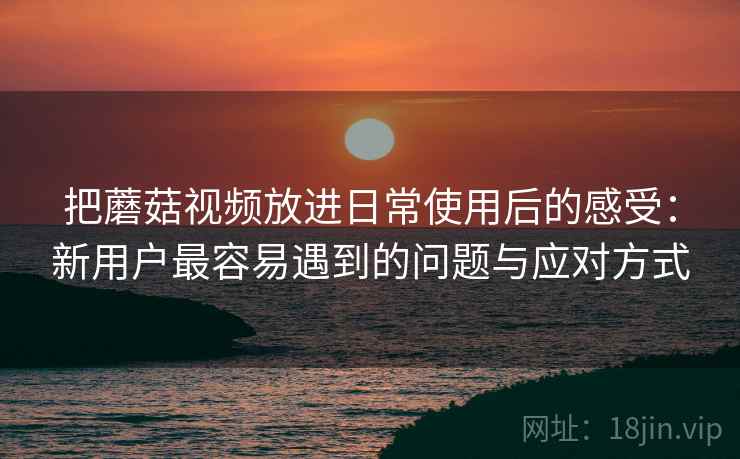 把蘑菇视频放进日常使用后的感受:新用户最容易遇到的问题与应对方式 把蘑菇视频放进日常使用后的感受:新用户最容易遇到的问题与应对方式