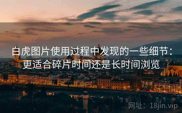 白虎图片使用过程中发现的一些细节：更适合碎片时间还是长时间浏览